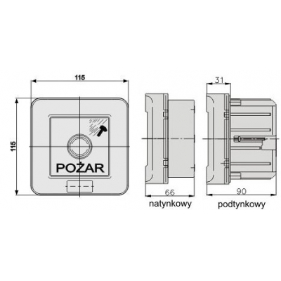 Wyłącznik przeciwpożarowy WP-1S PPOŻ elektromet