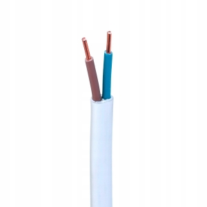 Kabel przewód YDYp 2x1mm 450/750V Biały 1MB